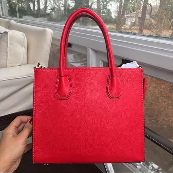 π MICHAEL KORS MERCER BRIGHT RUBY MEDIUM TOTE! - Picture 6 of 9